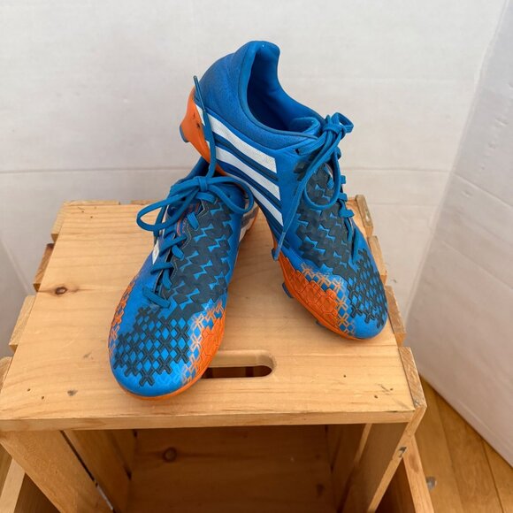 Adidas Mens Size 4.5 Blue Orange Predator LZ TRX FG Soccer Cleats Athletic Shoes - Picture 8 of 9